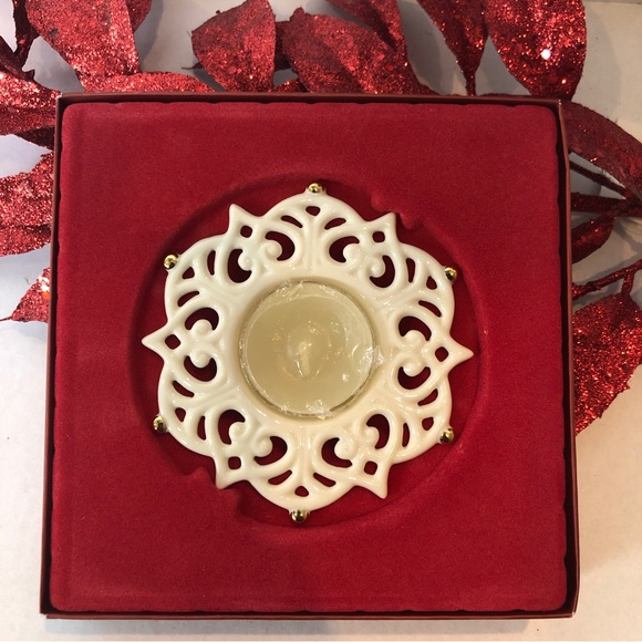 Lenox “Sparkle”Porcelain SnowLight Votive Tealight Candle Holder Collectible NIB - Picture 6 of 7